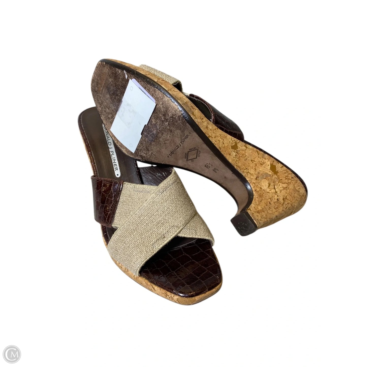 Sandals Heels Block By Donald Pliner In Brown, Size: 8.5
