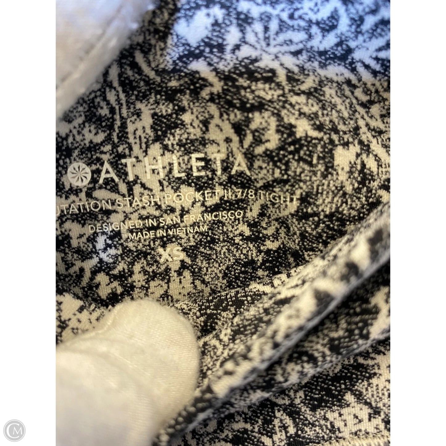 Athletic Leggings By Athleta In Black & Cream, Size: Xs