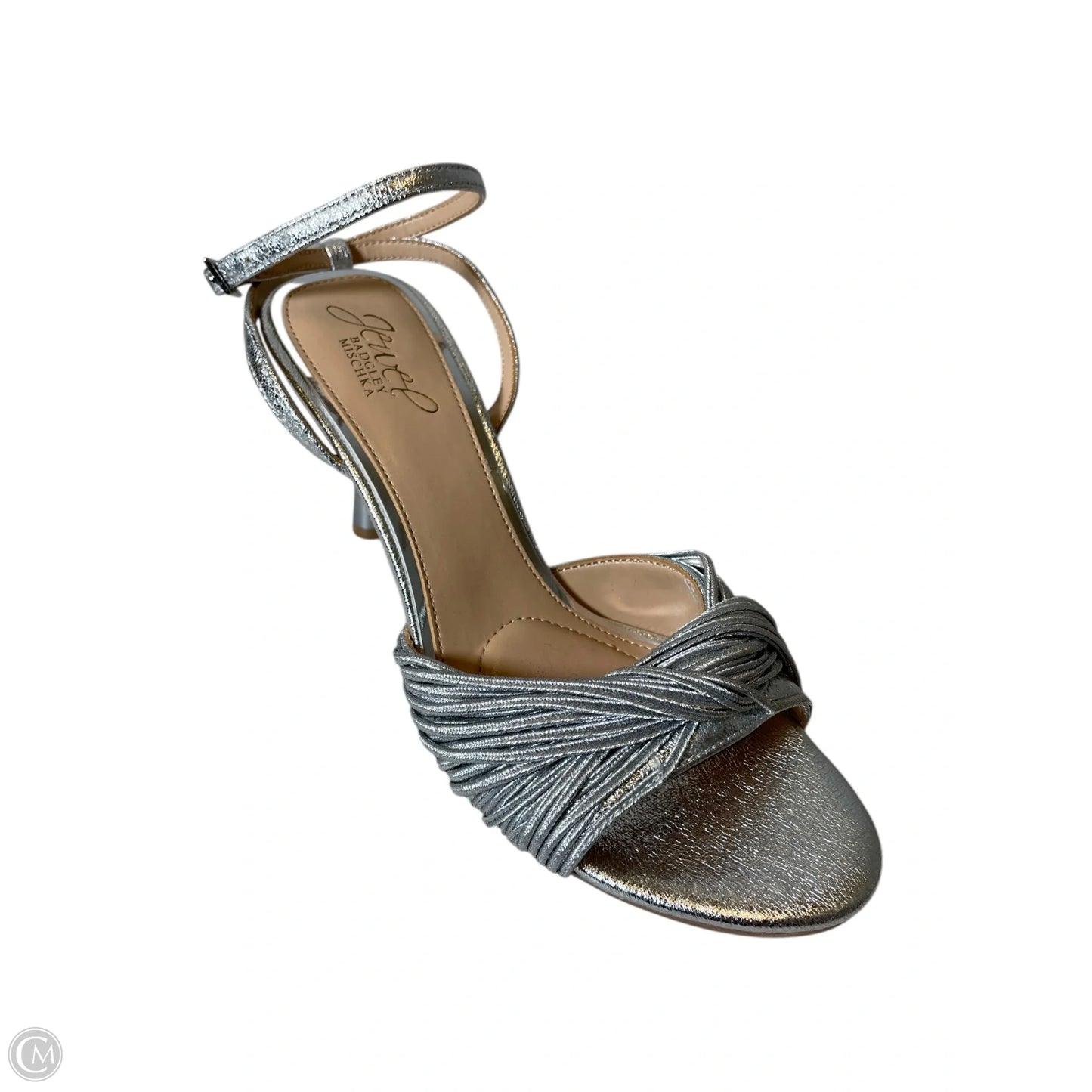Sandals Heels Kitten By Badgley Mischka In Silver, Size: 7
