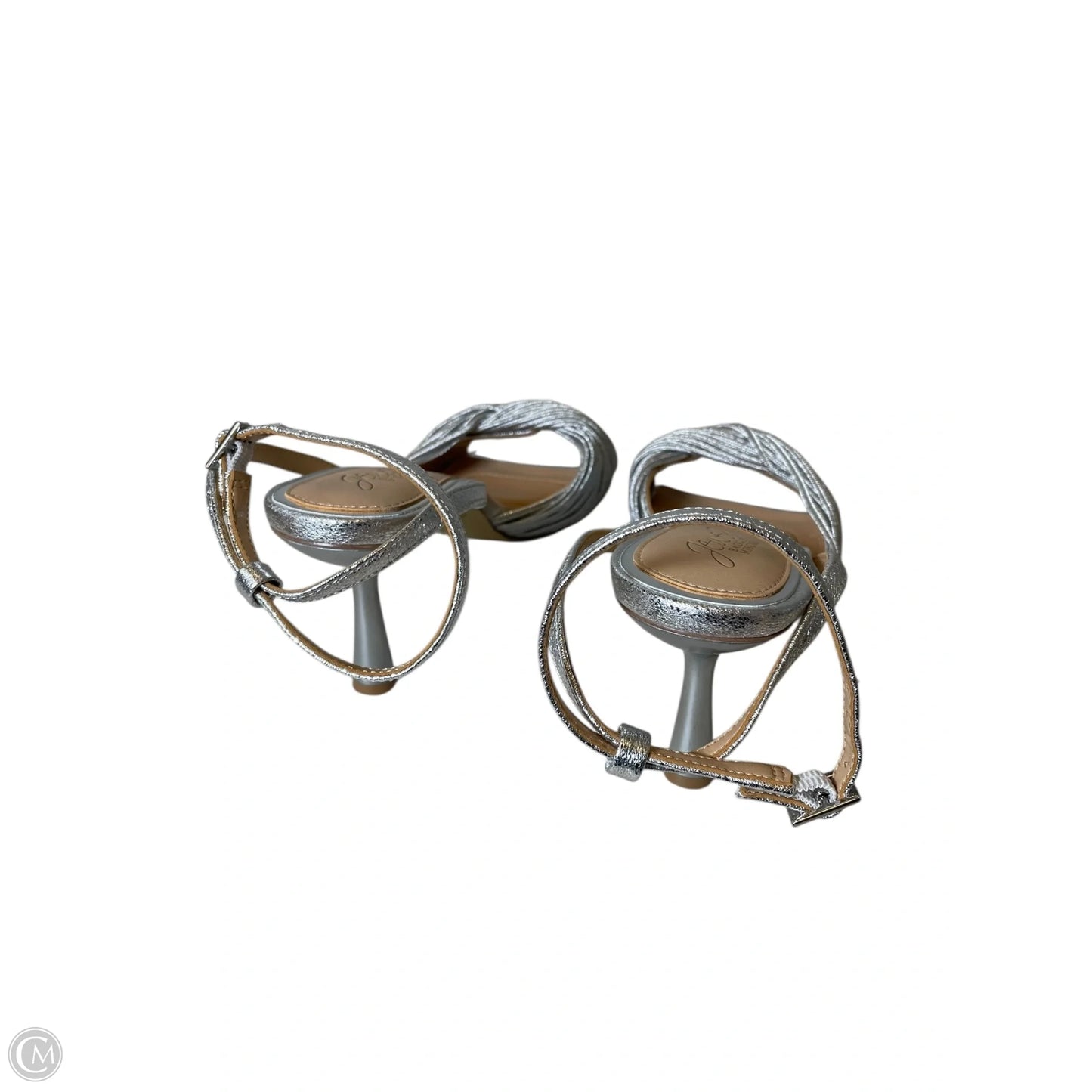Sandals Heels Kitten By Badgley Mischka In Silver, Size: 7
