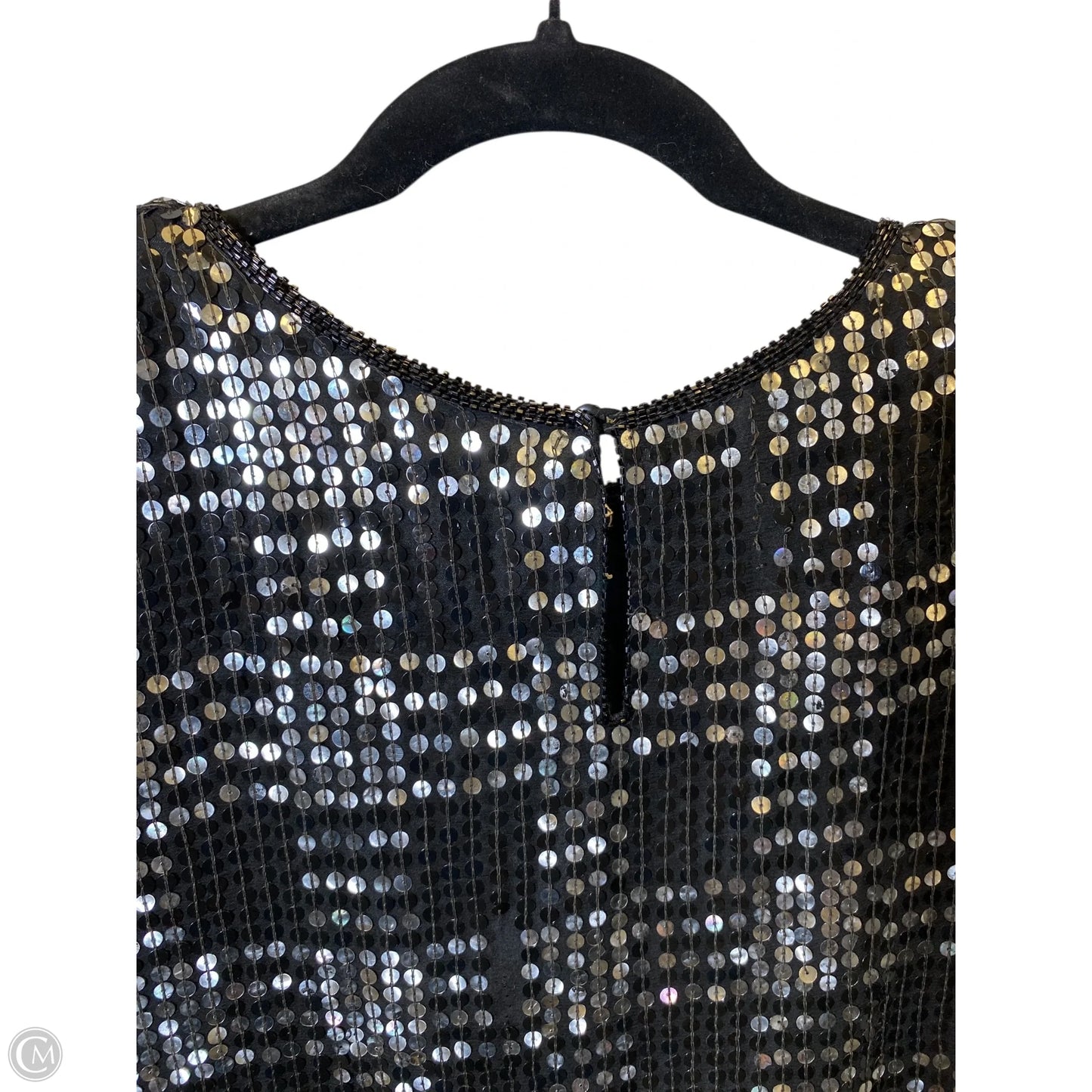 Top Short Sleeve By Clothes Mentor In Black & Silver, Size: M