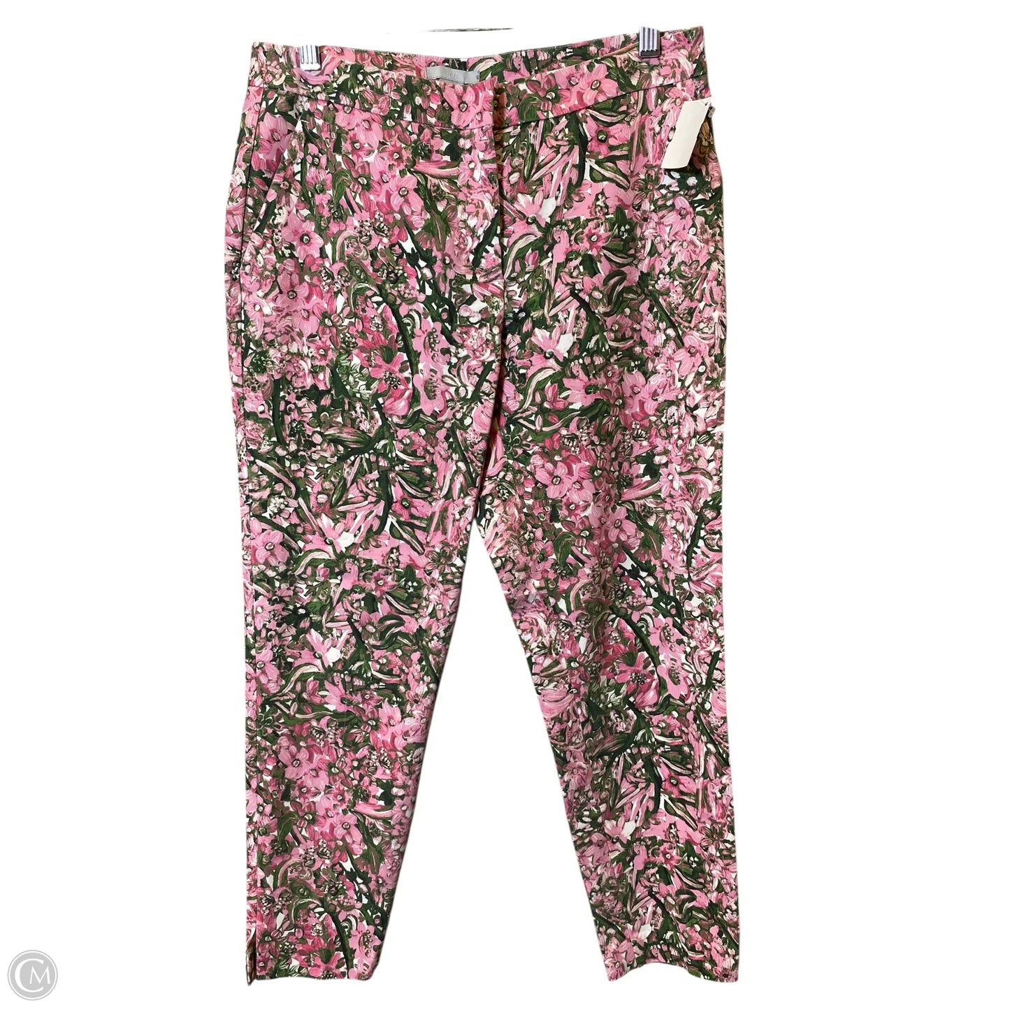 Pants Cropped By H&m In Floral Print, Size: 8
