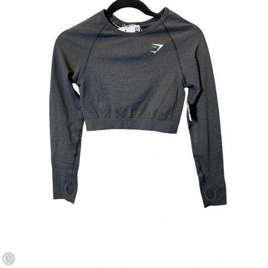 Athletic Top Long Sleeve Collar By Gym Shark In Black, Size: M