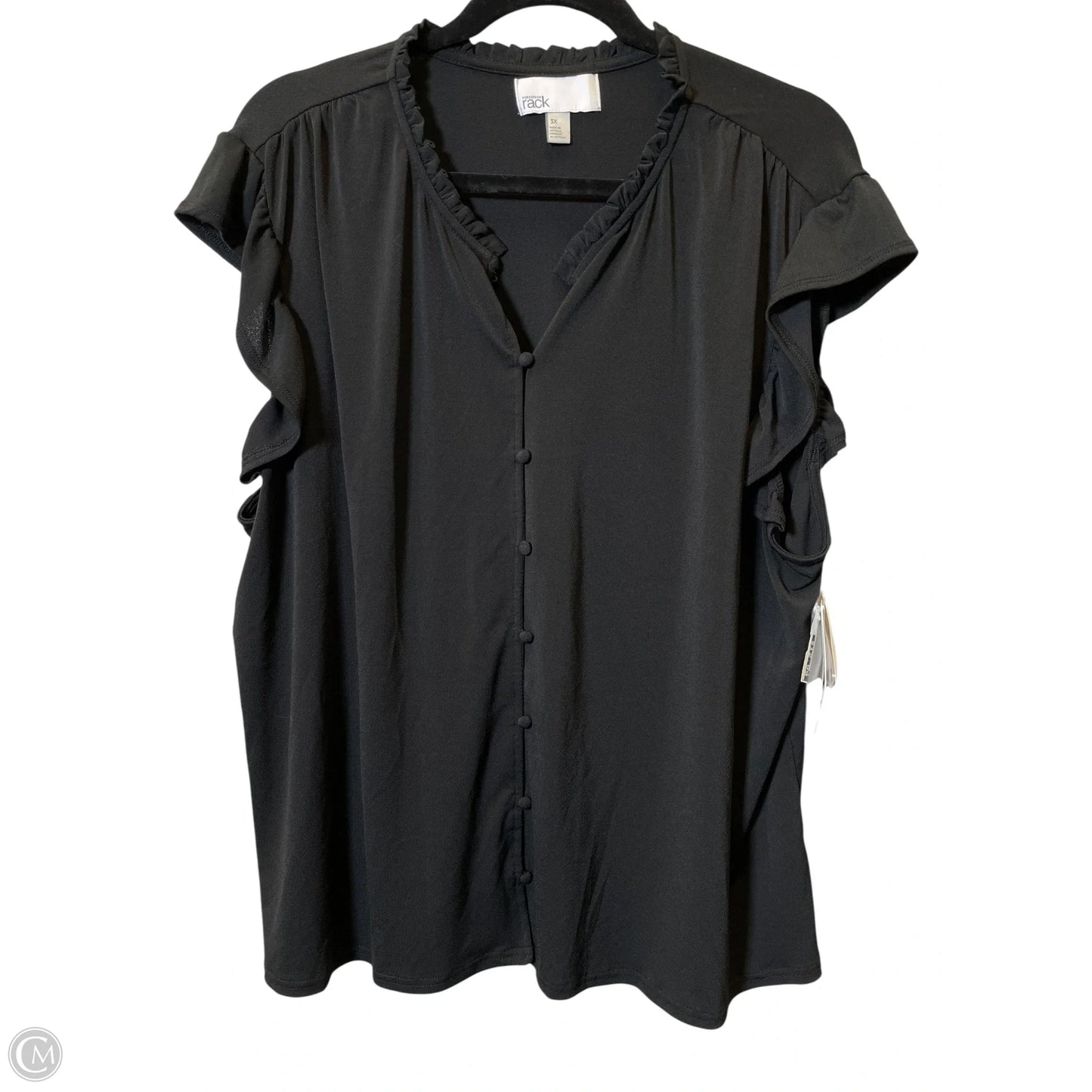 Top Short Sleeve By Nordstrom In Black, Size: 3x