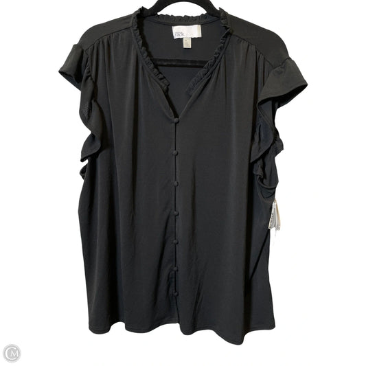 Top Short Sleeve By Nordstrom In Black, Size: 3x