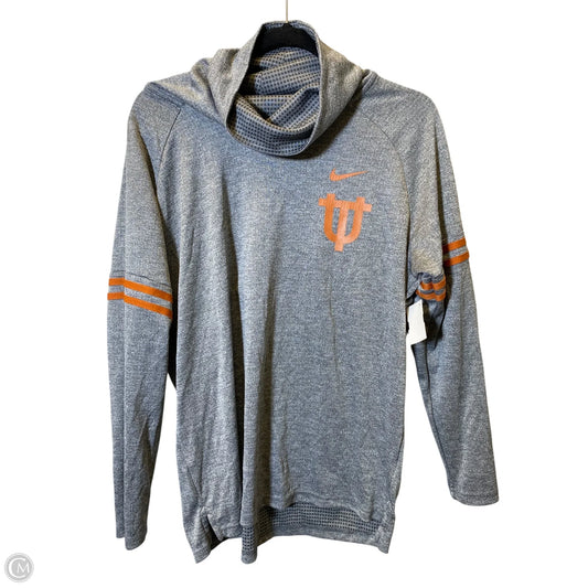 Athletic Sweatshirt Collar By Nike In Grey, Size: L