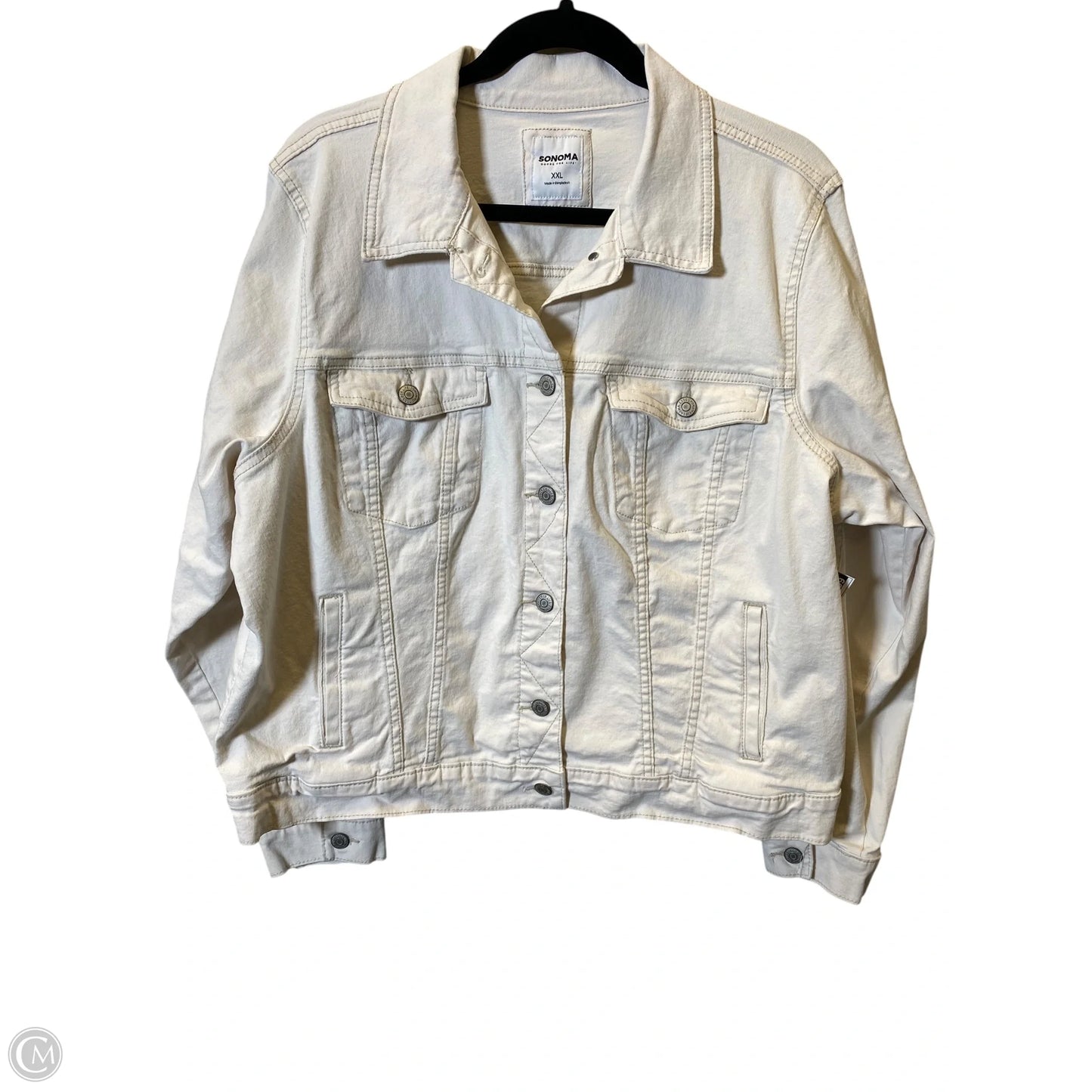 Jacket Denim By Sonoma In Cream, Size: Xxl
