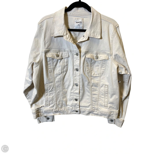 Jacket Denim By Sonoma In Cream, Size: Xxl