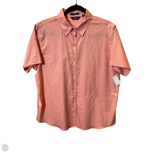 Blouse Short Sleeve By Clothes Mentor In Pink, Size: Xl