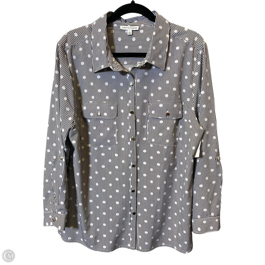 Top Long Sleeve By Notations In Black & White, Size: Xl