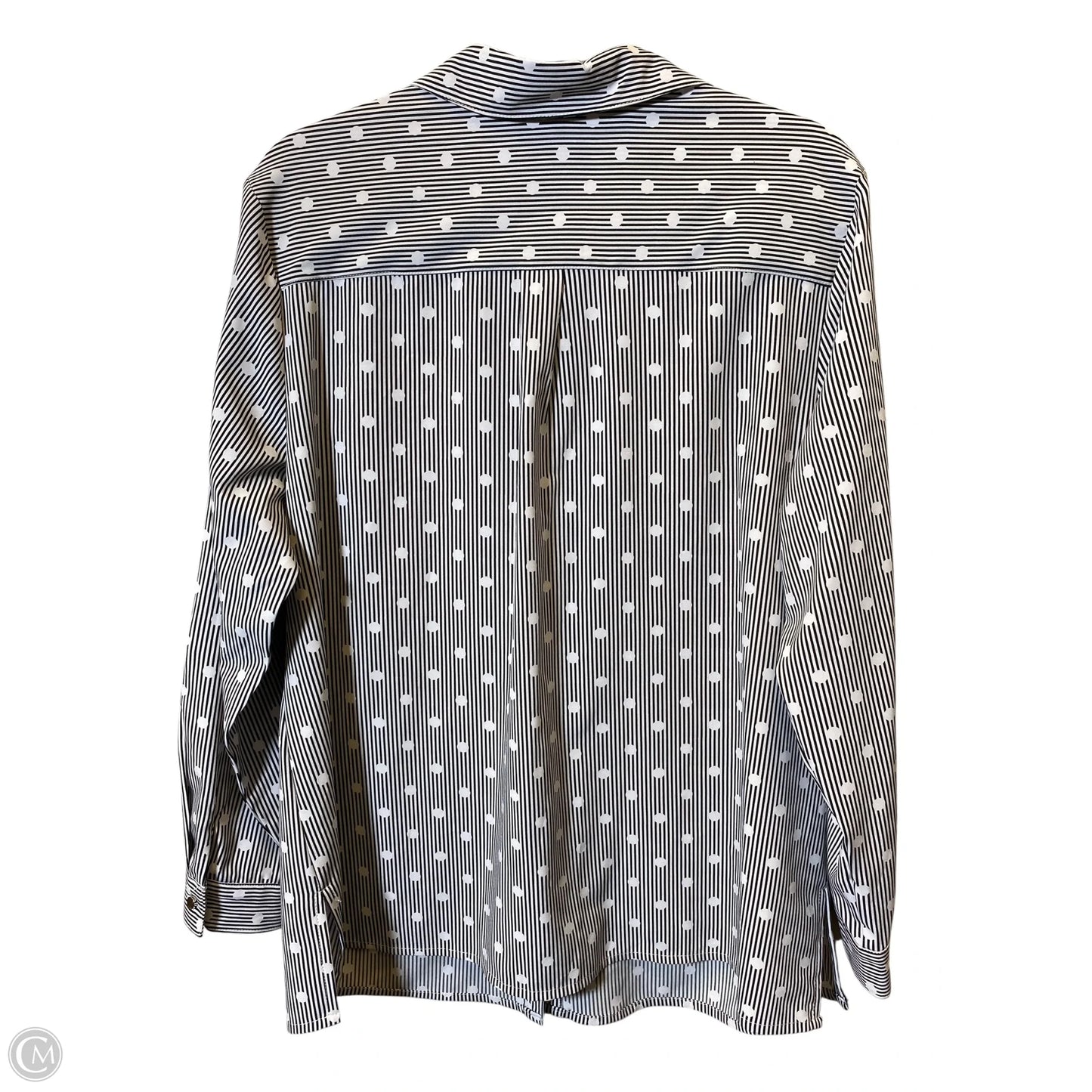 Top Long Sleeve By Notations In Black & White, Size: Xl