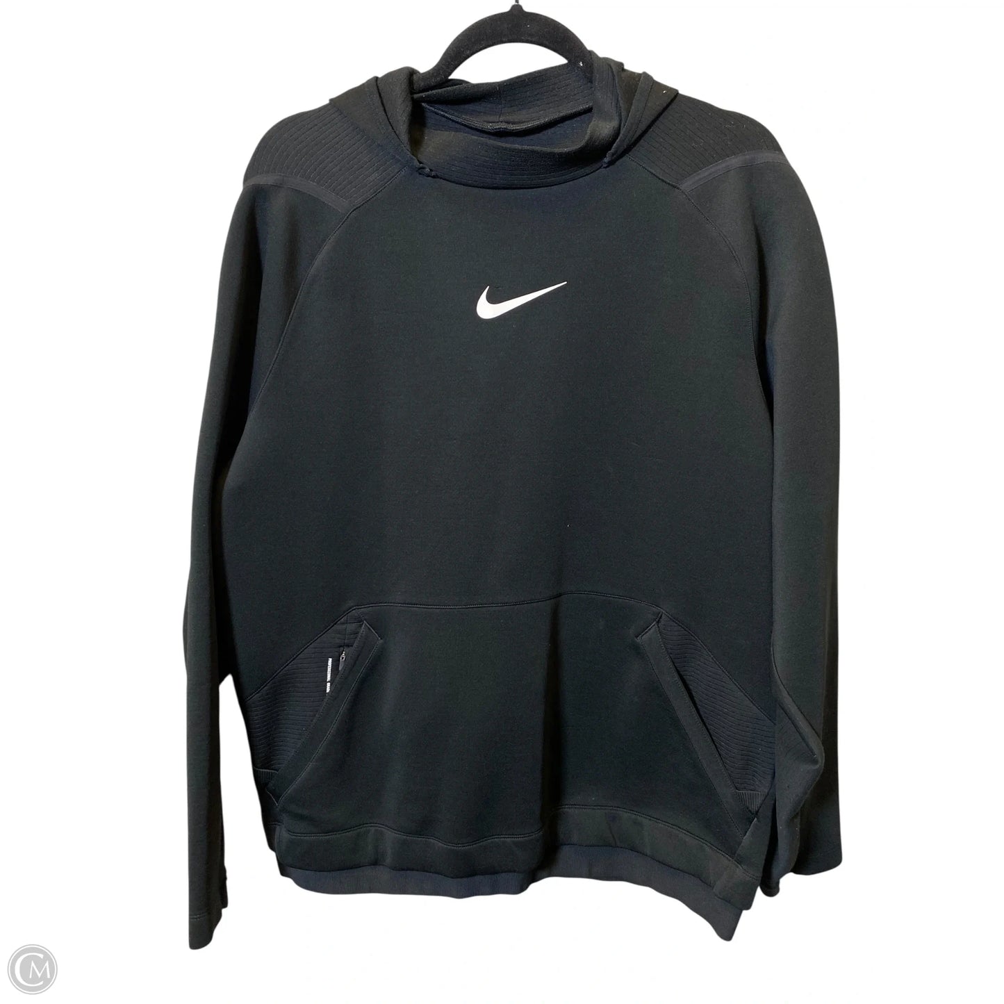 Athletic Sweatshirt Hoodie By Nike In Black, Size: L