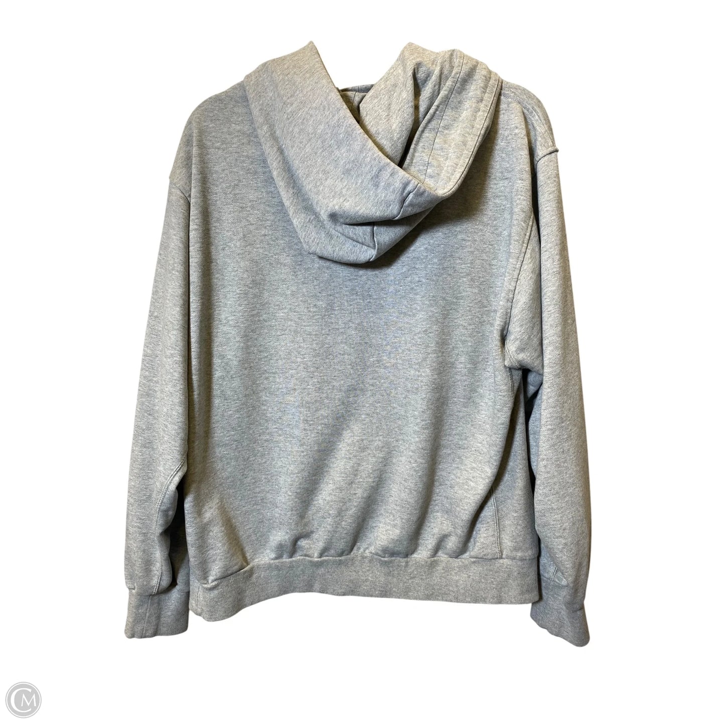 Athletic Sweatshirt Hoodie By Nike In Grey, Size: L