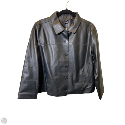 Jacket Leather By Chicos In Black, Size: 14