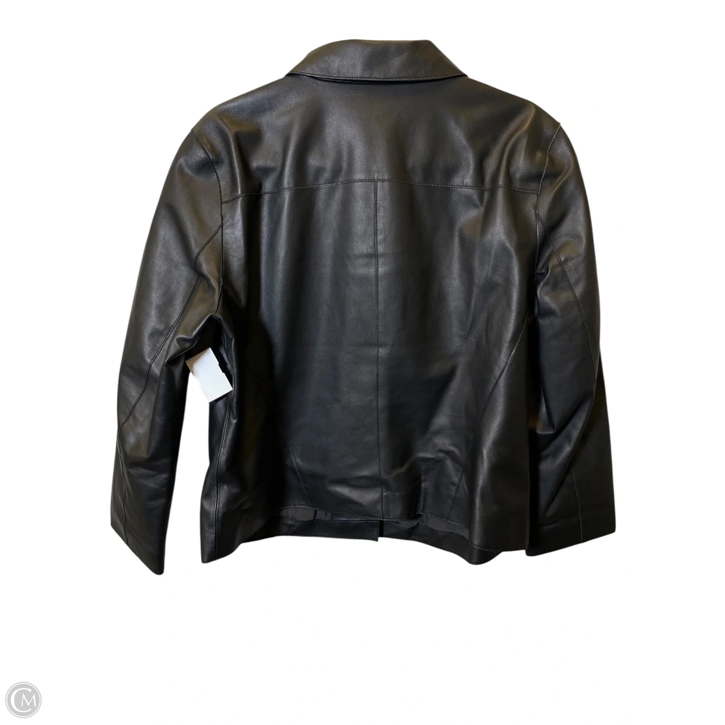 Jacket Leather By Chicos In Black, Size: 14