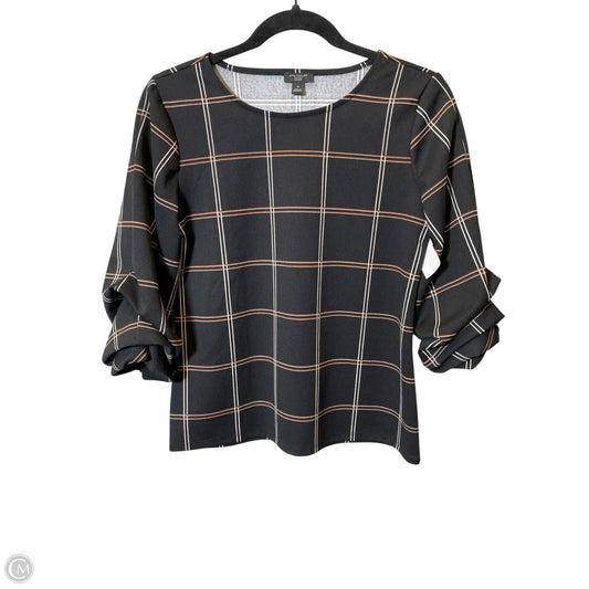 Top 3/4 Sleeve By Ann Taylor In Checkered Pattern, Size: Sp