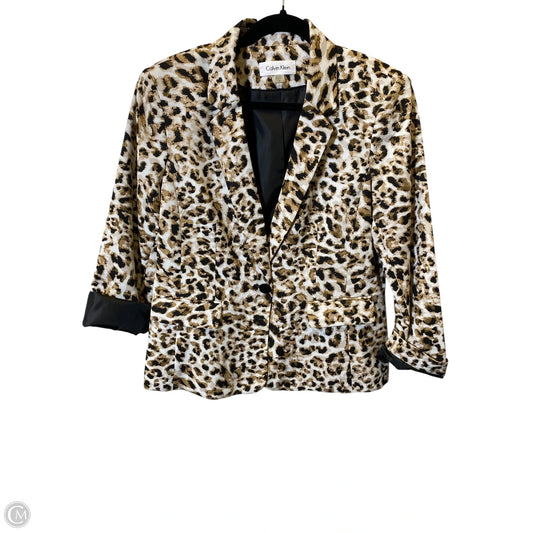 Blazer By Calvin Klein In Animal Print, Size: 14