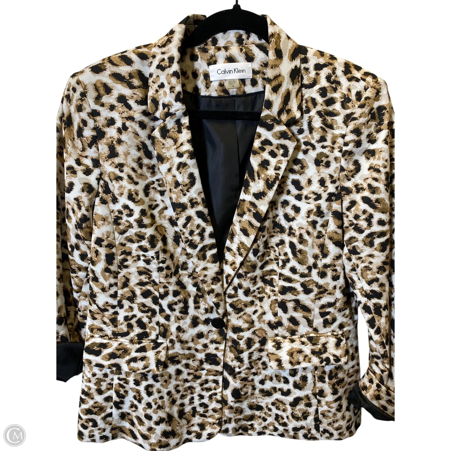 Blazer By Calvin Klein In Animal Print, Size: 14