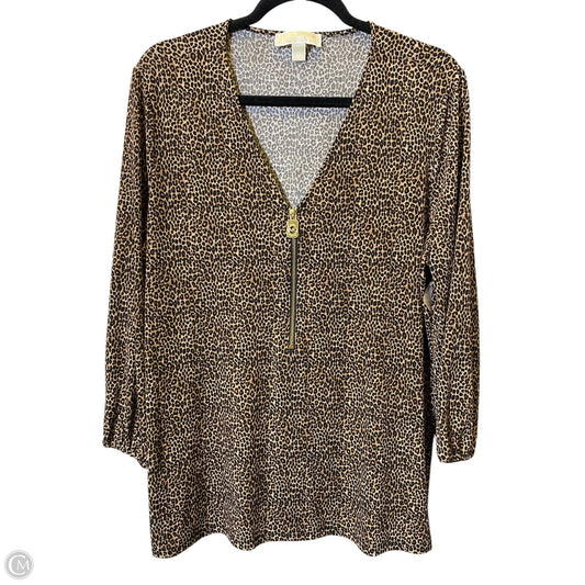 Top Long Sleeve By Michael By Michael Kors In Animal Print, Size: Xl