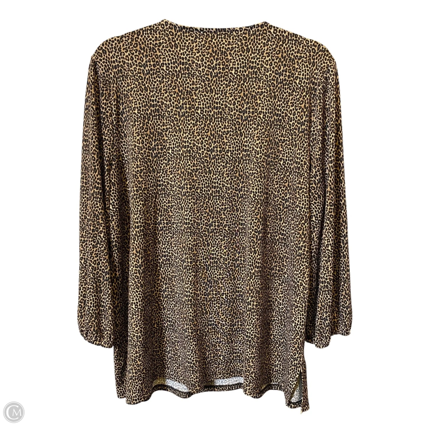 Top Long Sleeve By Michael By Michael Kors In Animal Print, Size: Xl