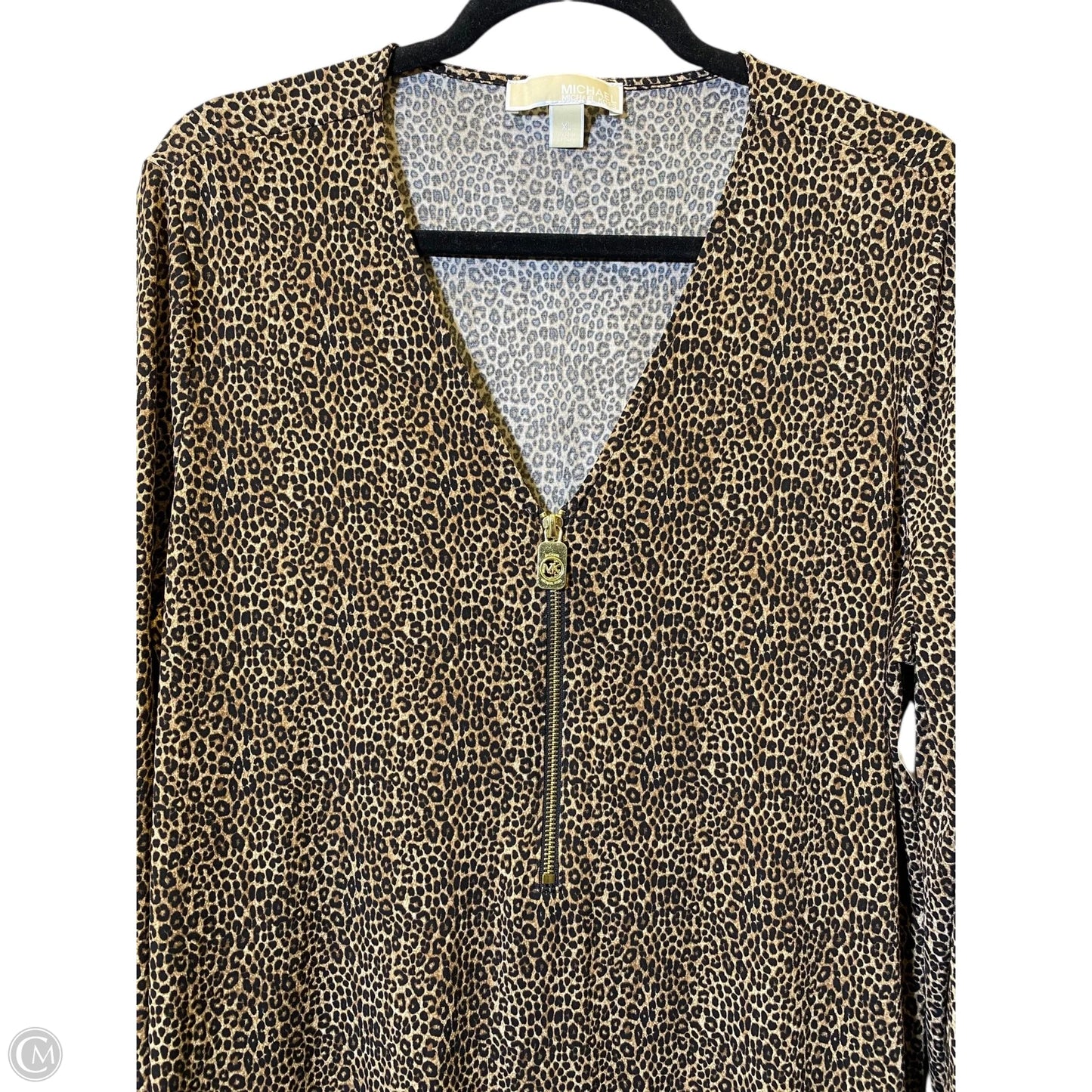 Top Long Sleeve By Michael By Michael Kors In Animal Print, Size: Xl