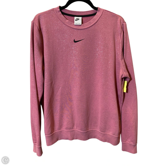 Athletic Sweatshirt Hoodie By Nike In Pink, Size: L