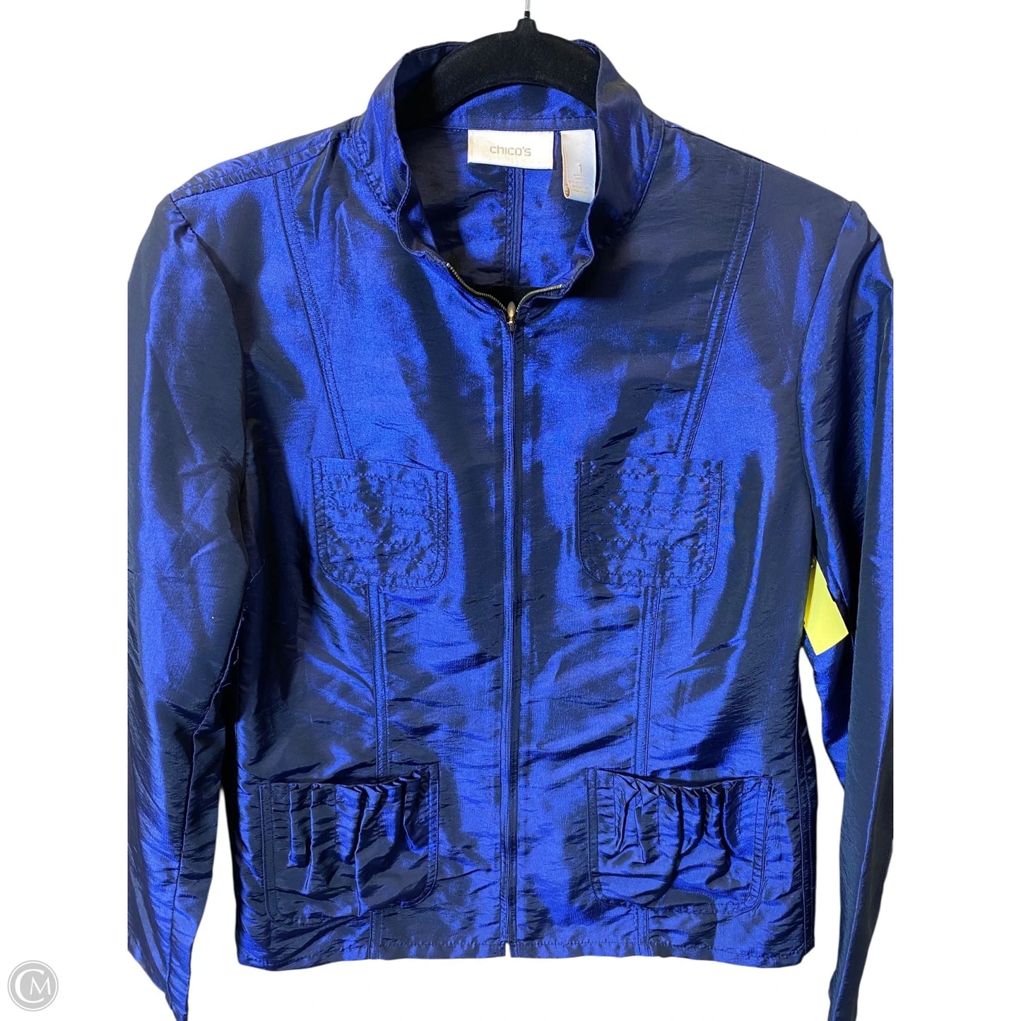Jacket Moto By Chicos In Navy, Size: M