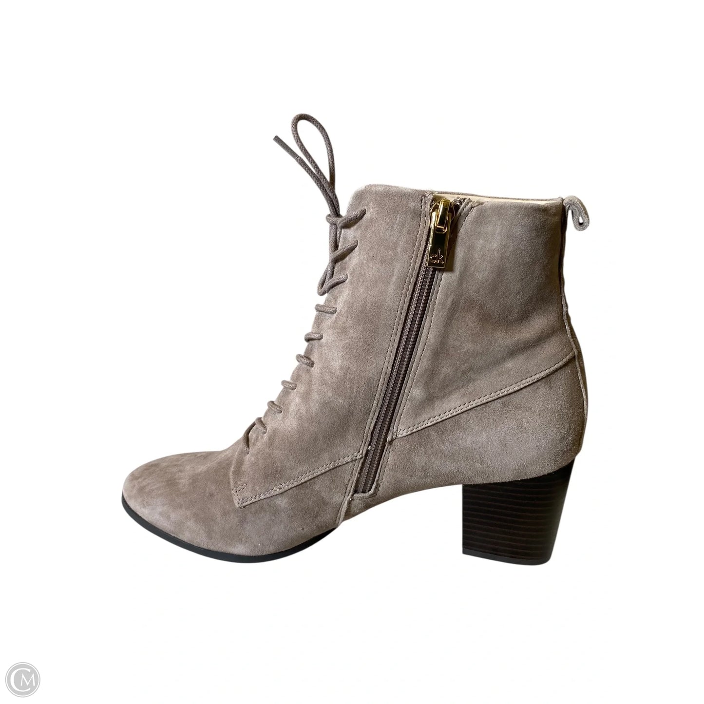 Boots Ankle Heels By Calvin Klein In Grey, Size: 11