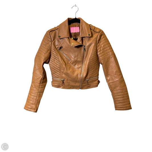 Jacket Leather By Azalea Wang In Brown, Size: M