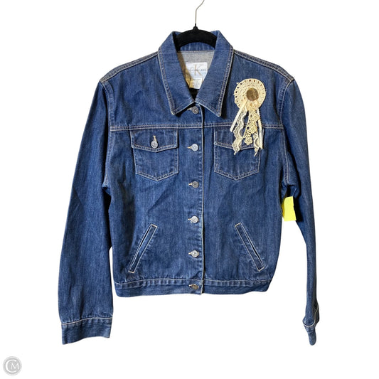 Jacket Denim By Calvin Klein In Blue Denim, Size: XL