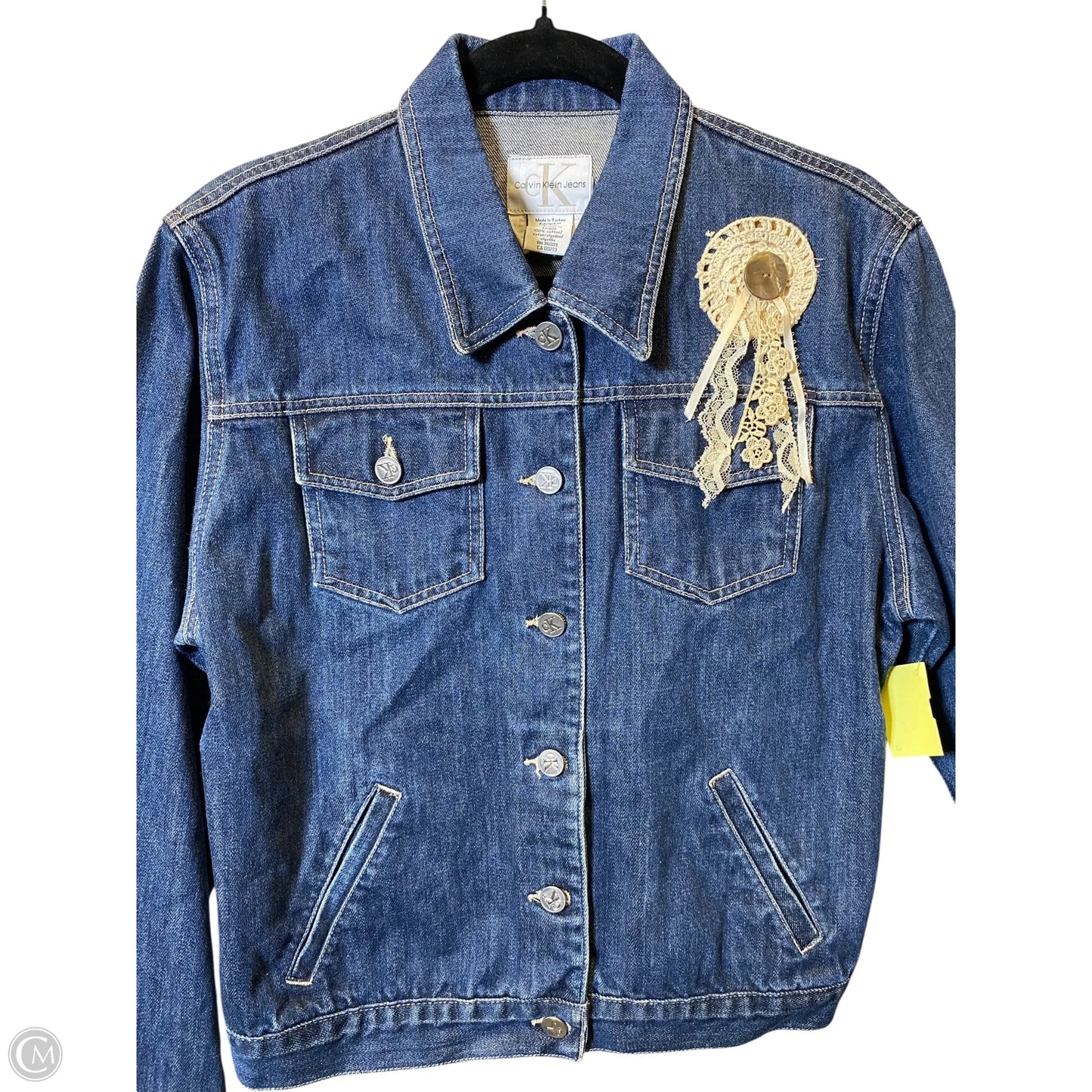 Jacket Denim By Calvin Klein In Blue Denim, Size: XL