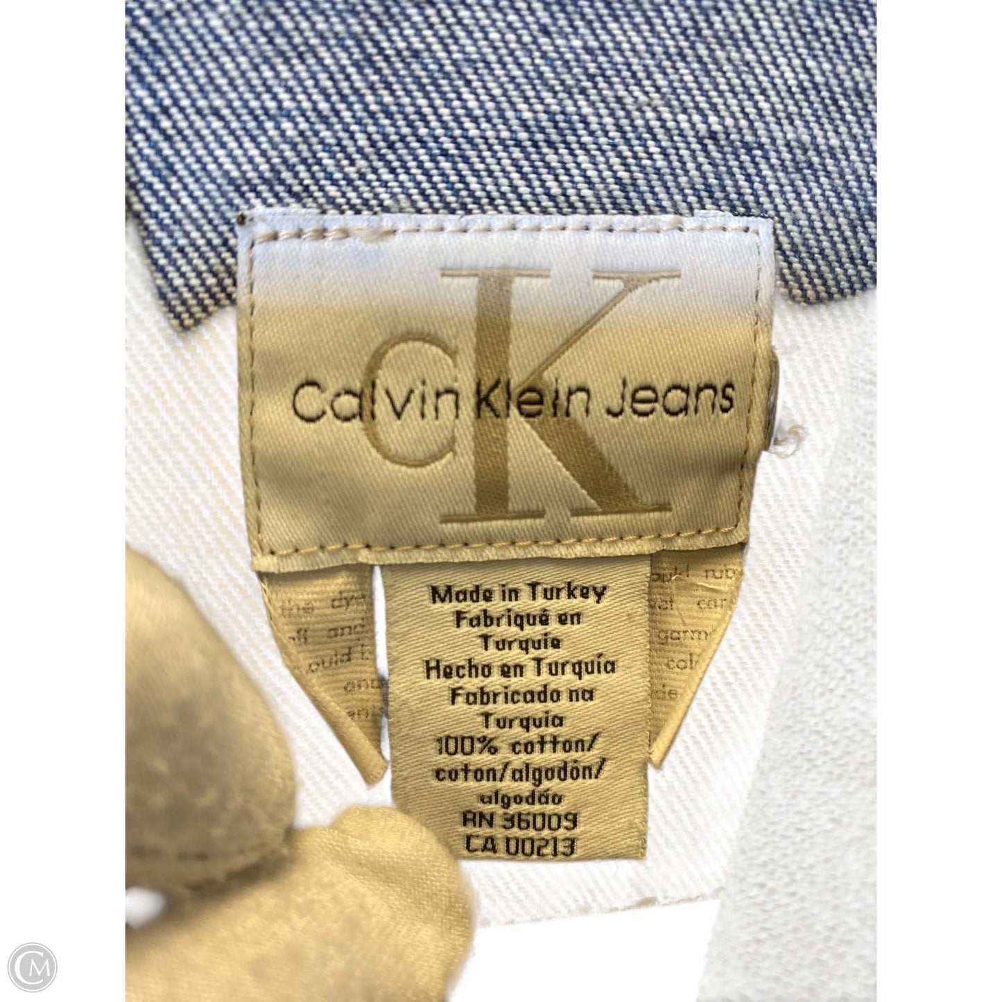 Jacket Denim By Calvin Klein In Blue Denim, Size: XL
