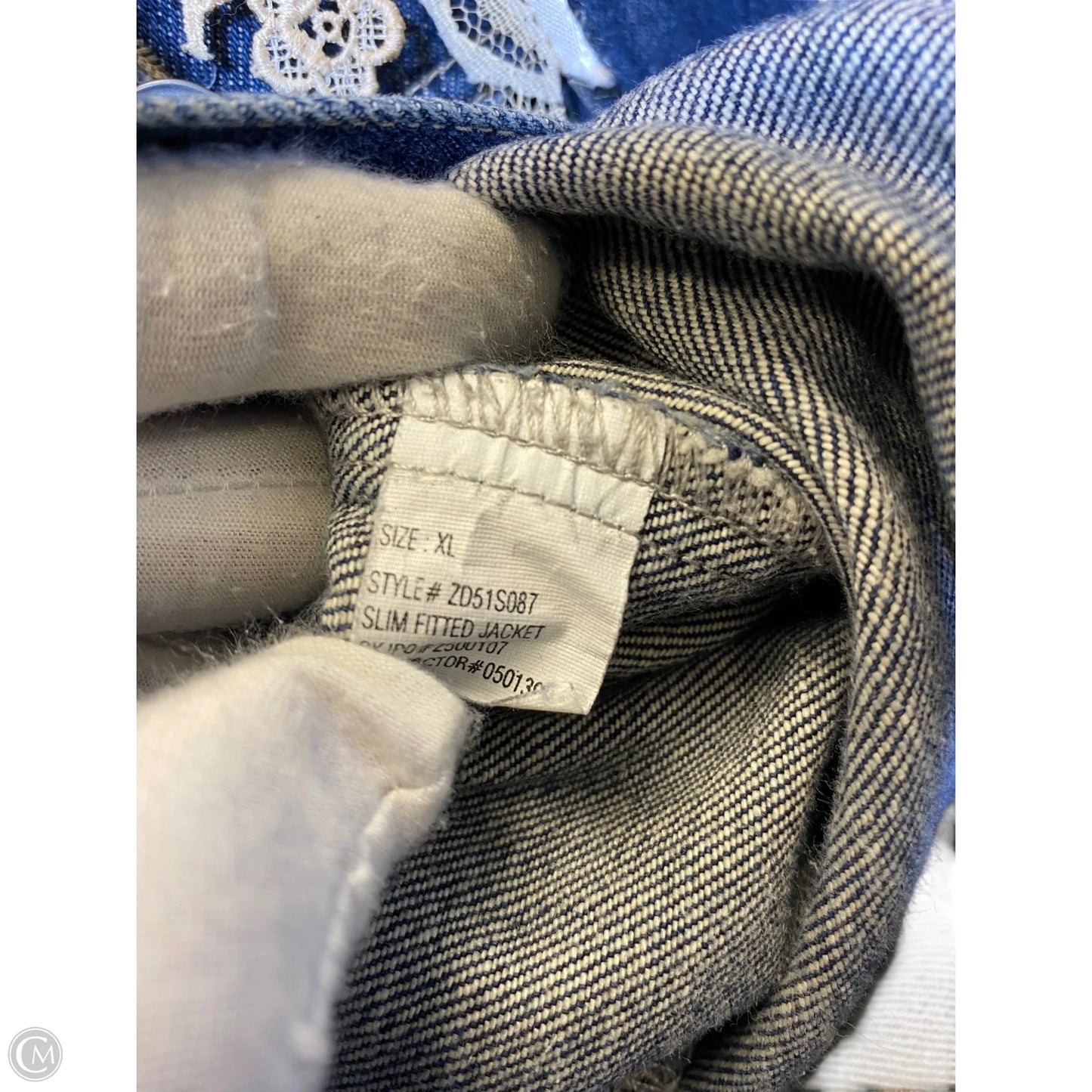 Jacket Denim By Calvin Klein In Blue Denim, Size: XL