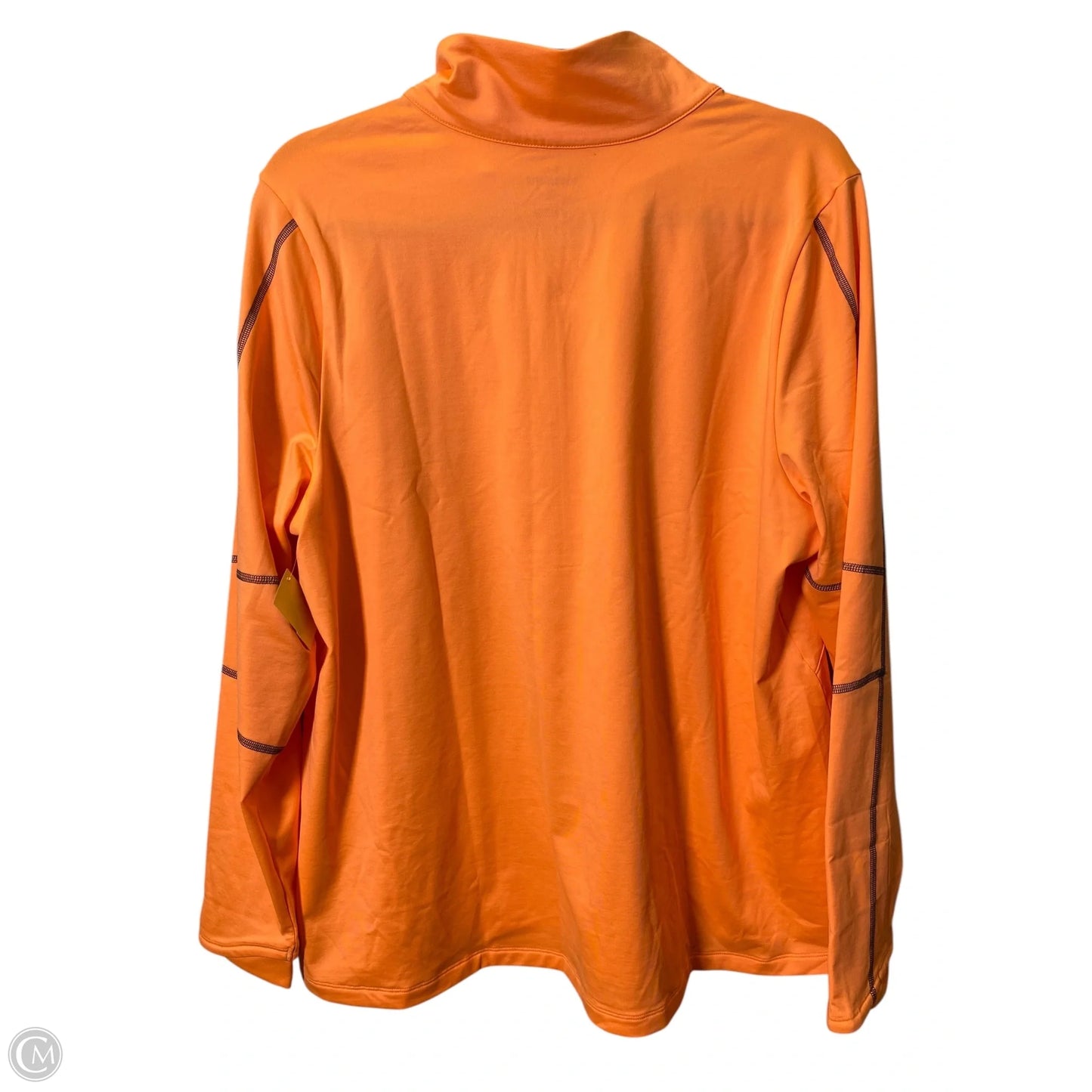 Athletic Top Long Sleeve Collar By Under Armour In Orange, Size: 1x
