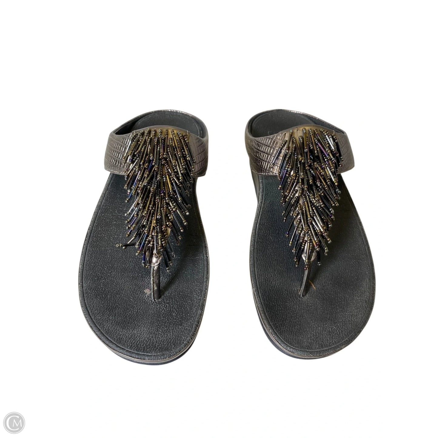 Sandals Heels Wedge By Fitflop In Silver, Size: 8