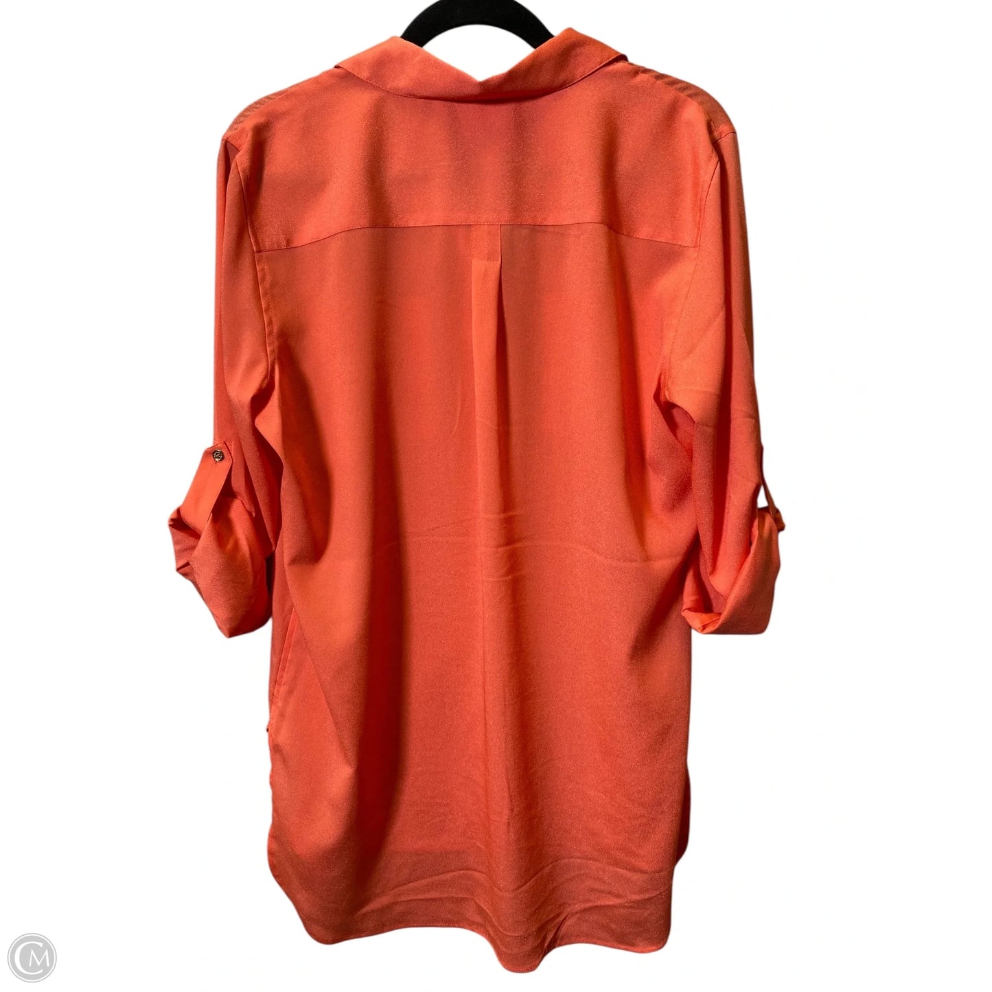 Blouse Long Sleeve By Calvin Klein In Orange, Size: L