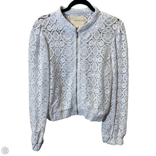 Jacket Moto By Anthropologie In White, Size: M