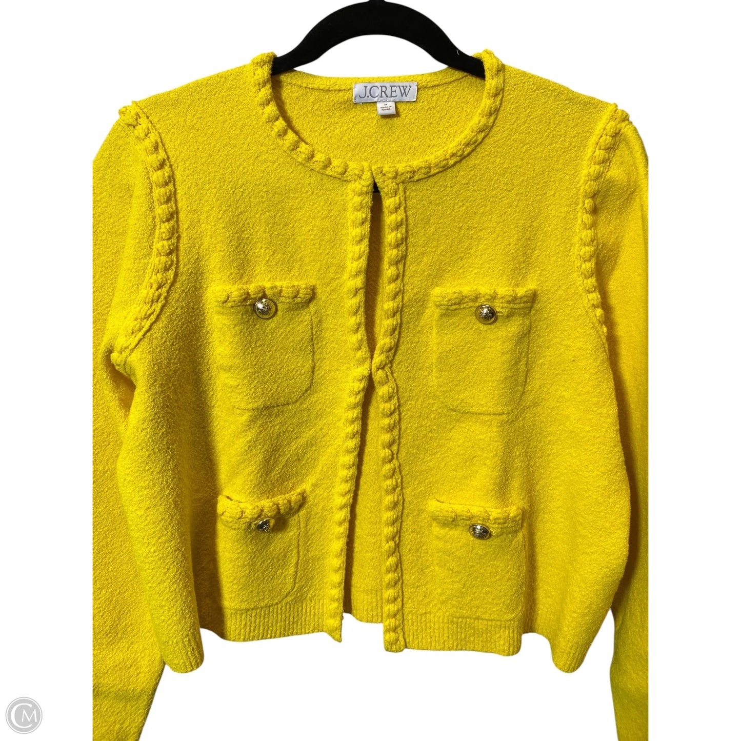 Sweater Cardigan By J. Crew In Yellow, Size: M