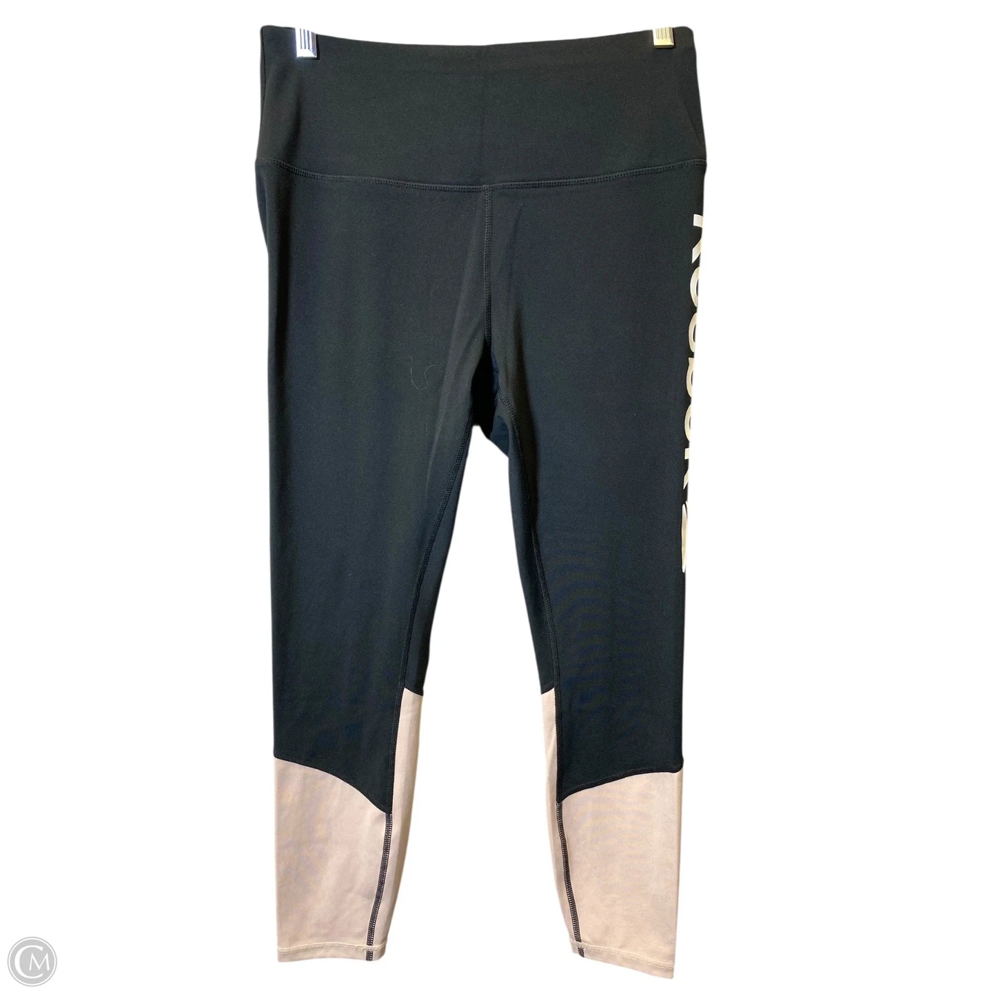 Athletic Leggings By Reebok In Black & Tan, Size: M