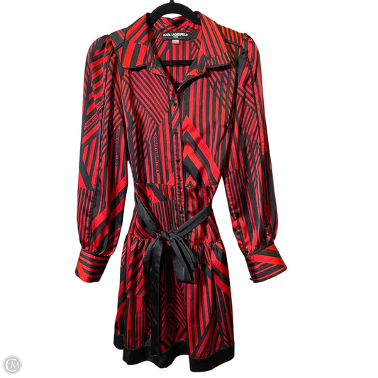 Dress Designer By Karl Lagerfeld In Black & Red, Size: 6