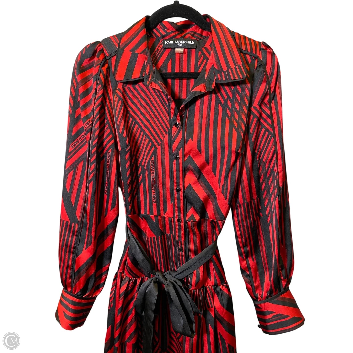 Dress Designer By Karl Lagerfeld In Black & Red, Size: 6