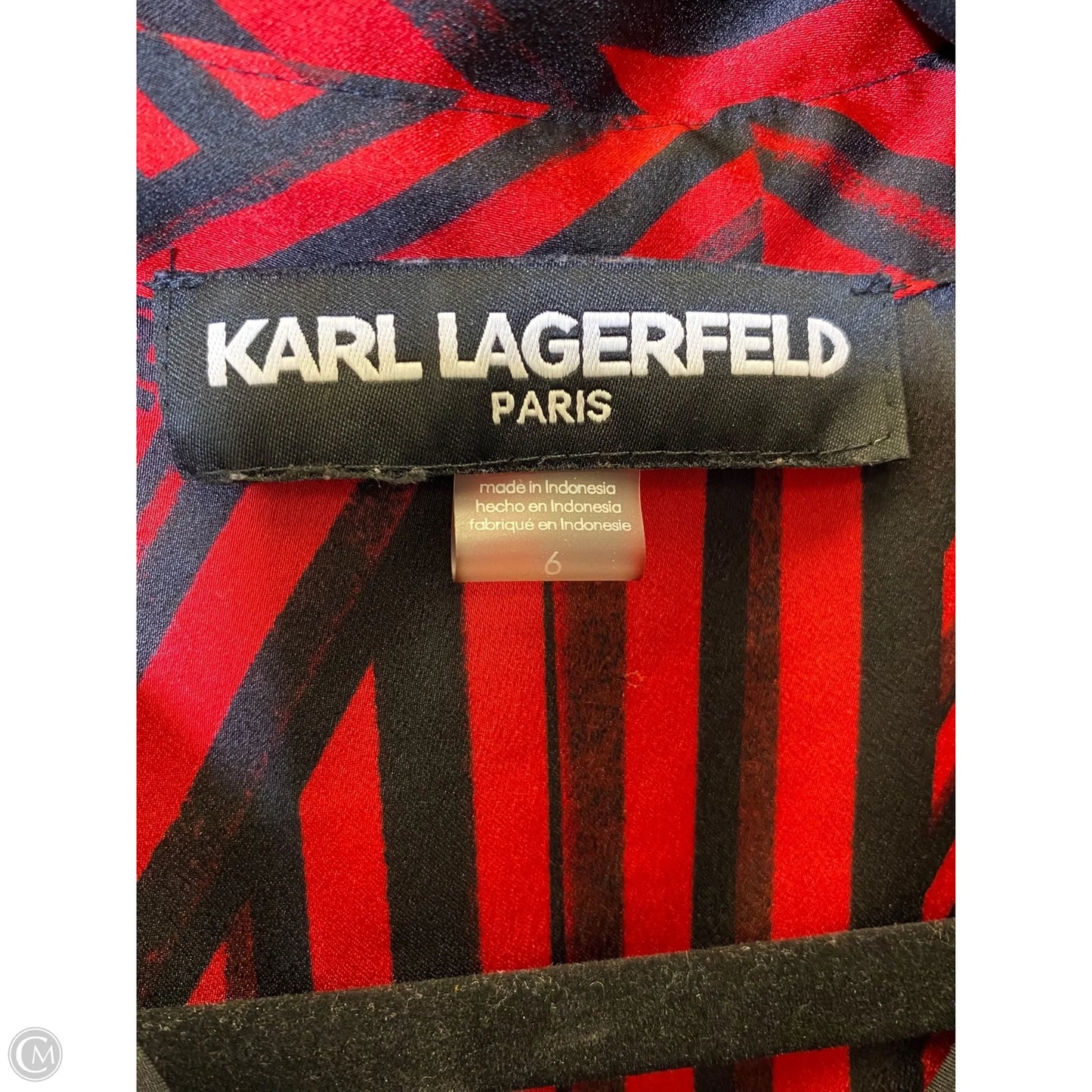 Dress Designer By Karl Lagerfeld In Black & Red, Size: 6