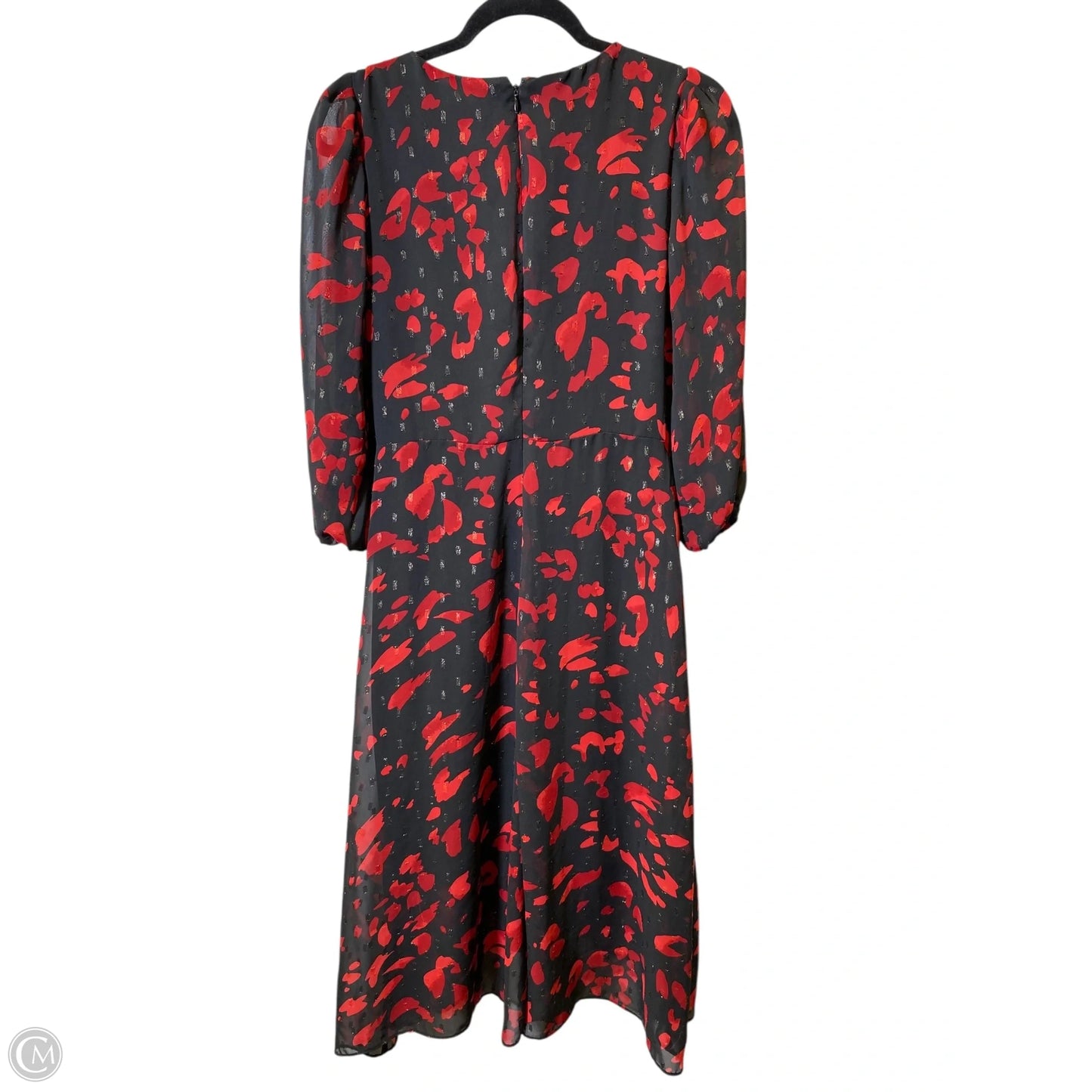 Dress Casual Midi By Dkny In Black & Red, Size: 6