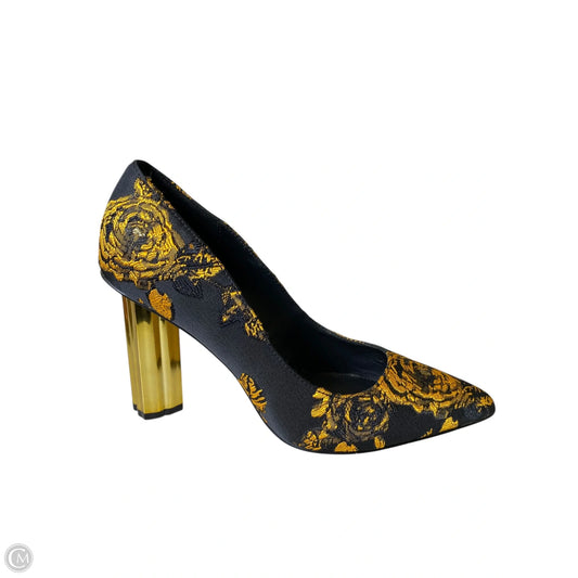 Shoes Heels Block By Katy Perry In Black & Gold, Size: 7
