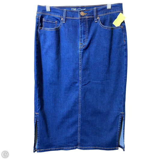 Skirt Midi By Dg2 In Blue Denim, Size: 12p