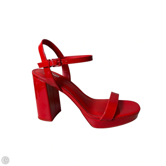 Sandals Heels Block By Mix No 6 In Red, Size: 10
