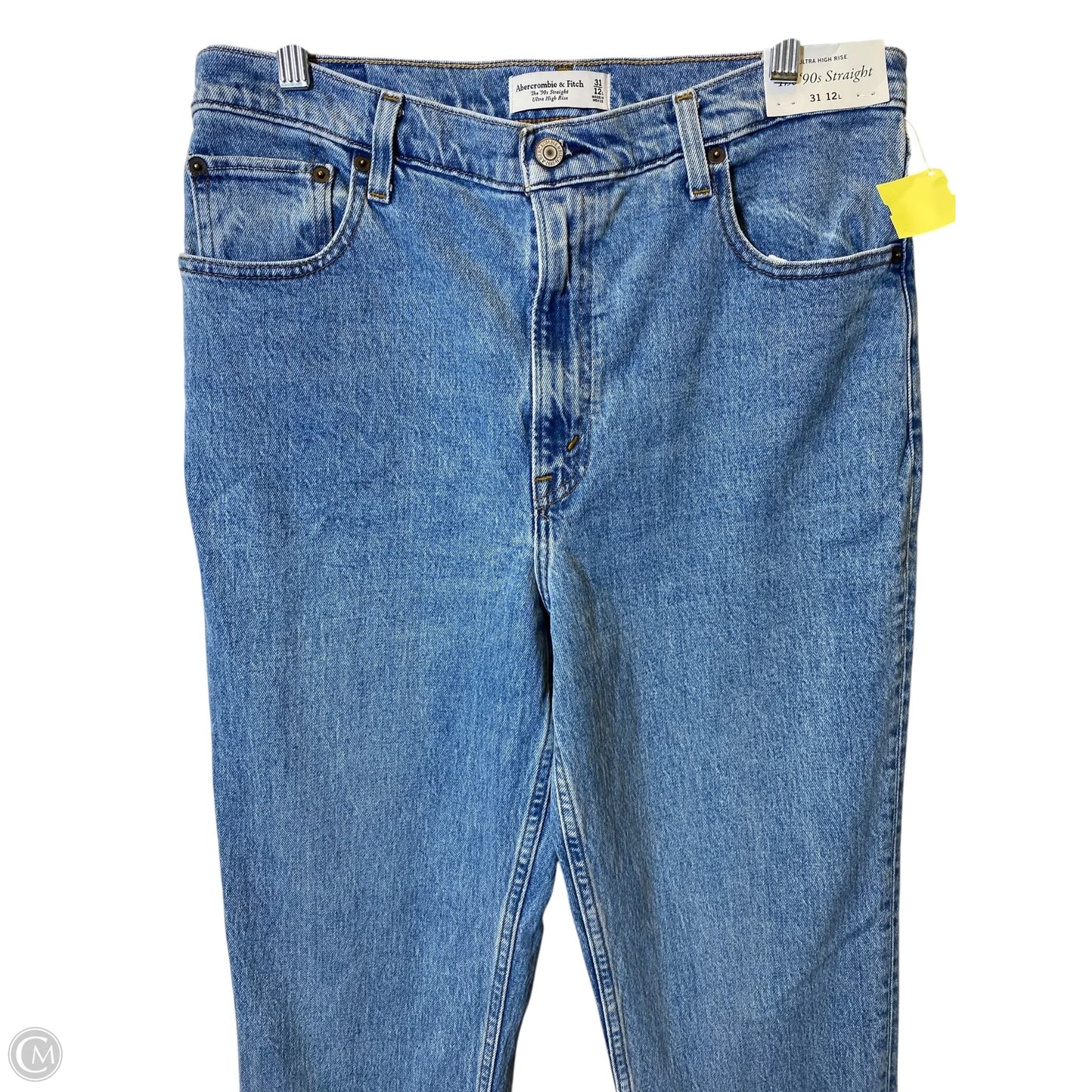 Jeans Wide Leg By Abercrombie And Fitch In Blue Denim, Size: 12