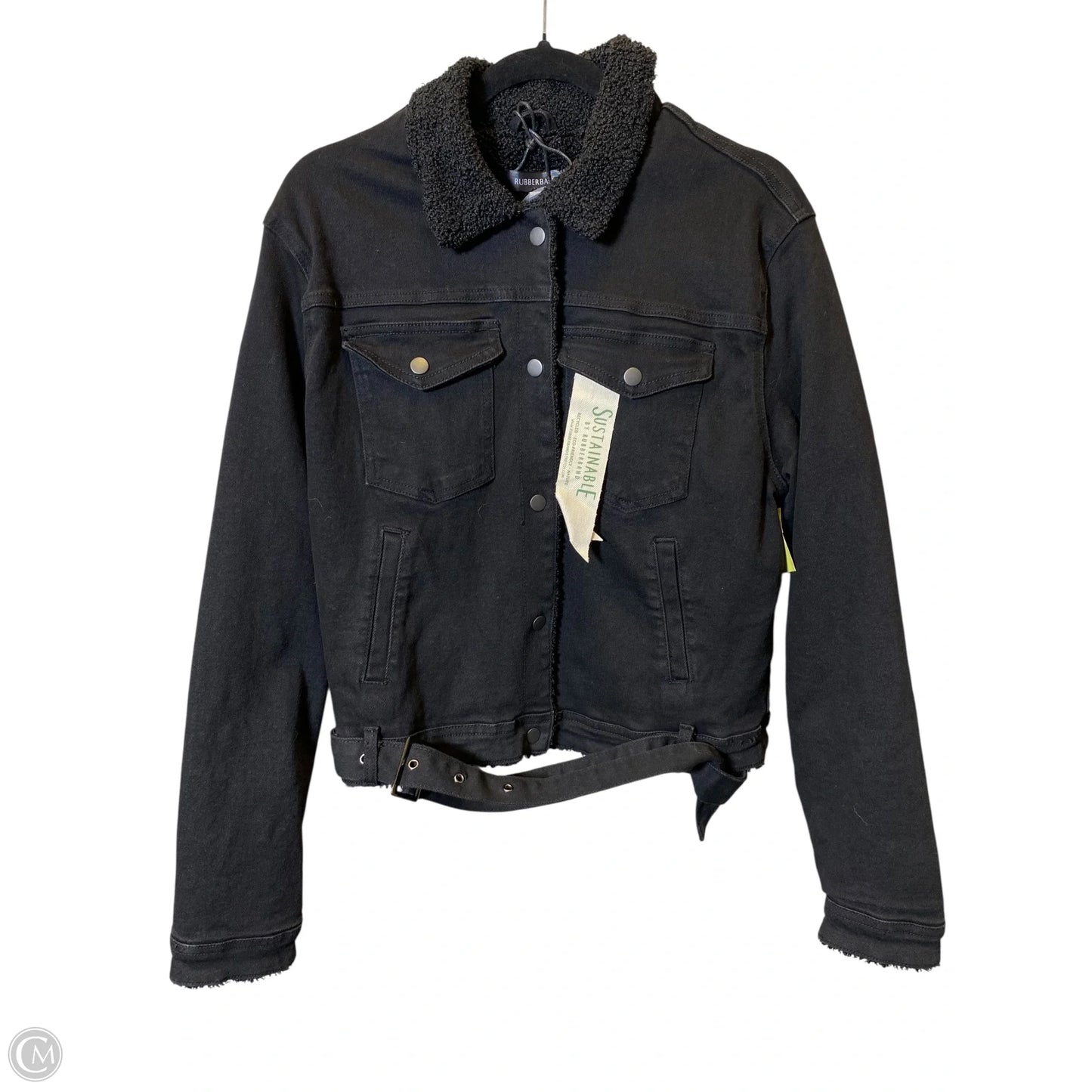 Jacket Faux Fur & Sherpa By Clothes Mentor In Black, Size: L