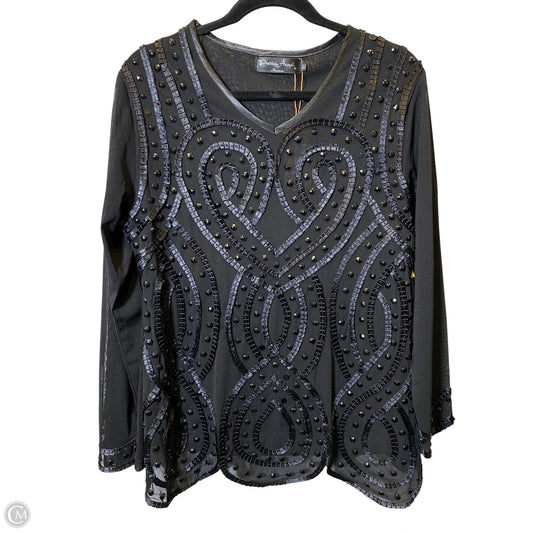 Top Long Sleeve By Pretty Angel In Black, Size: Xl