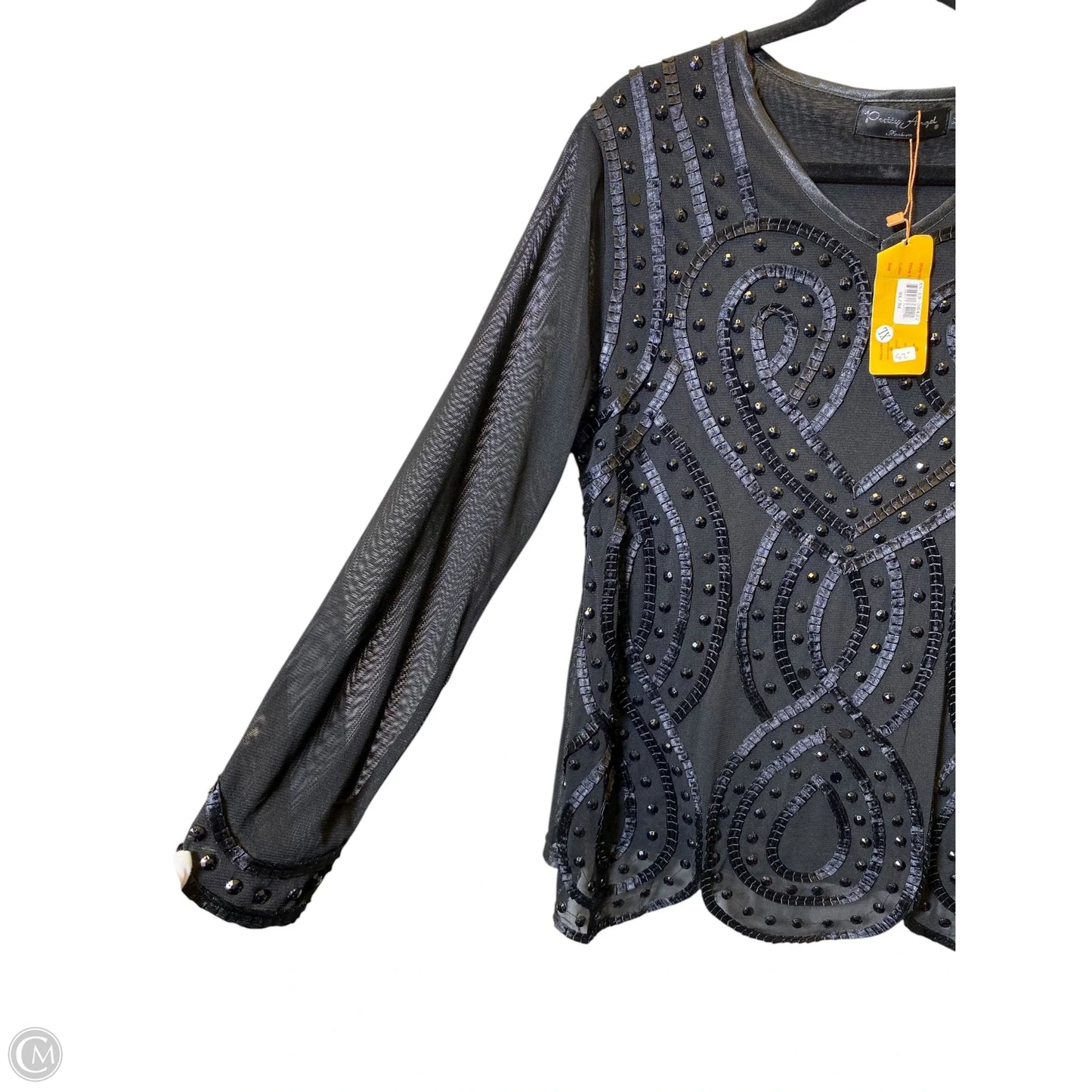 Top Long Sleeve By Pretty Angel In Black, Size: Xl